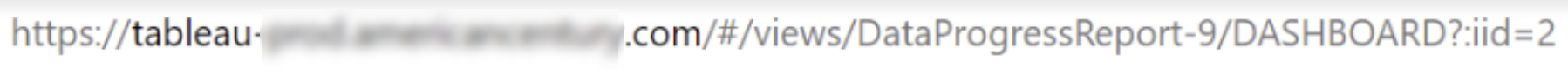 Example of a Tableau page address Example of a Tableau page address