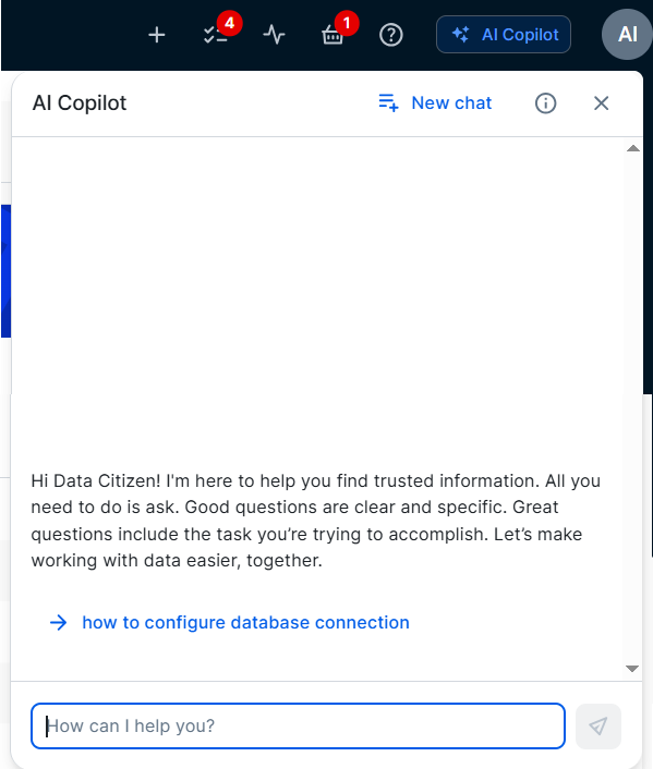 Image of Collibra AI Copilot chat pane Image of Collibra AI Copilot chat pane