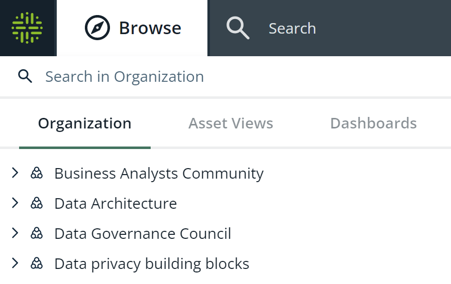 Browse pane Browse pane
