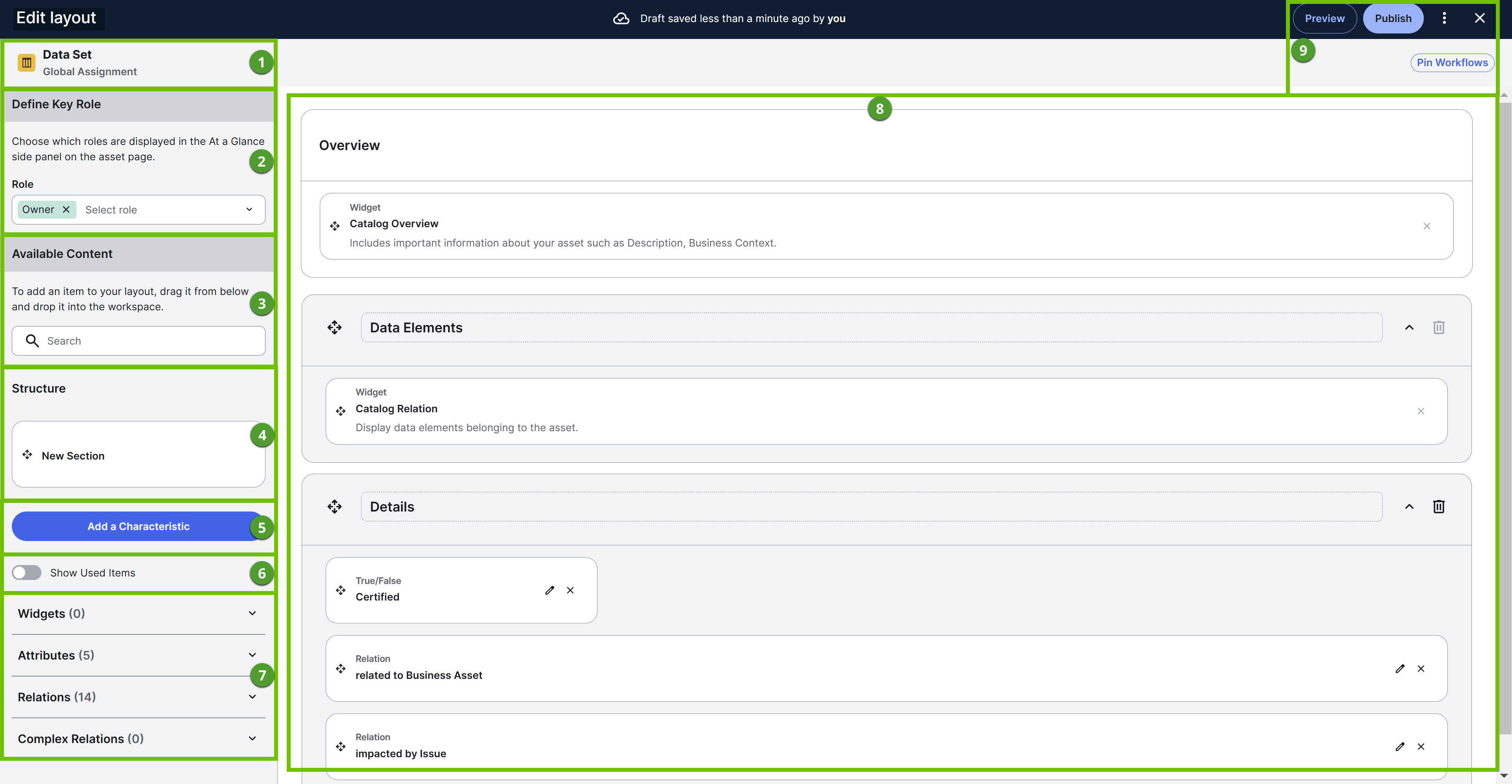 Edit Asset Type Layout page Image of the Edit Asset Type Layout page