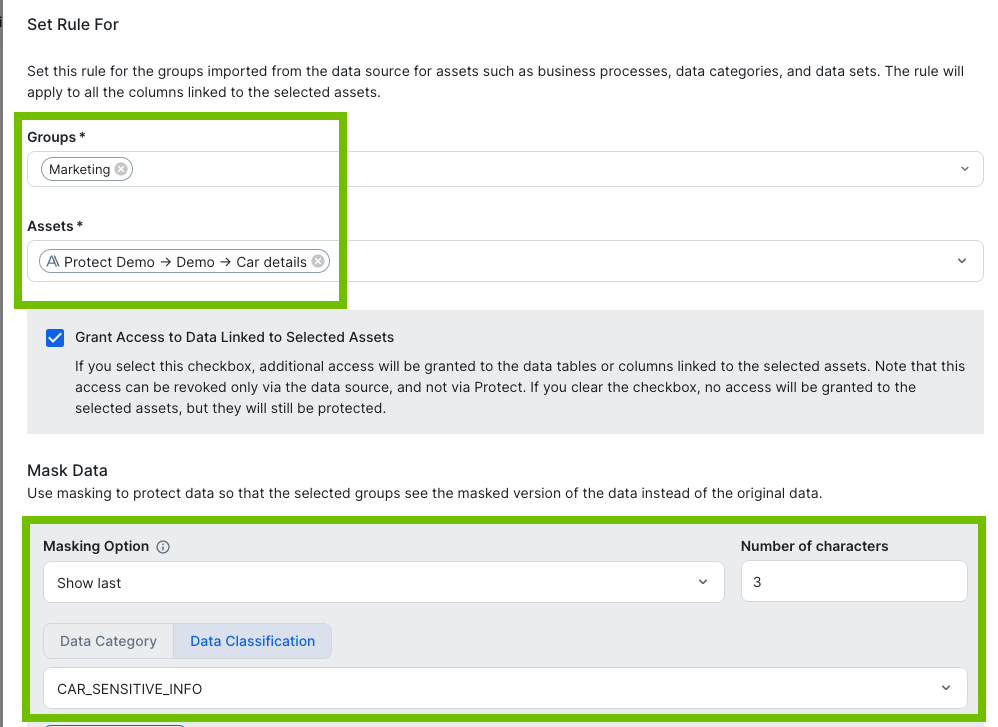 Inage of a rule for the Marketing group