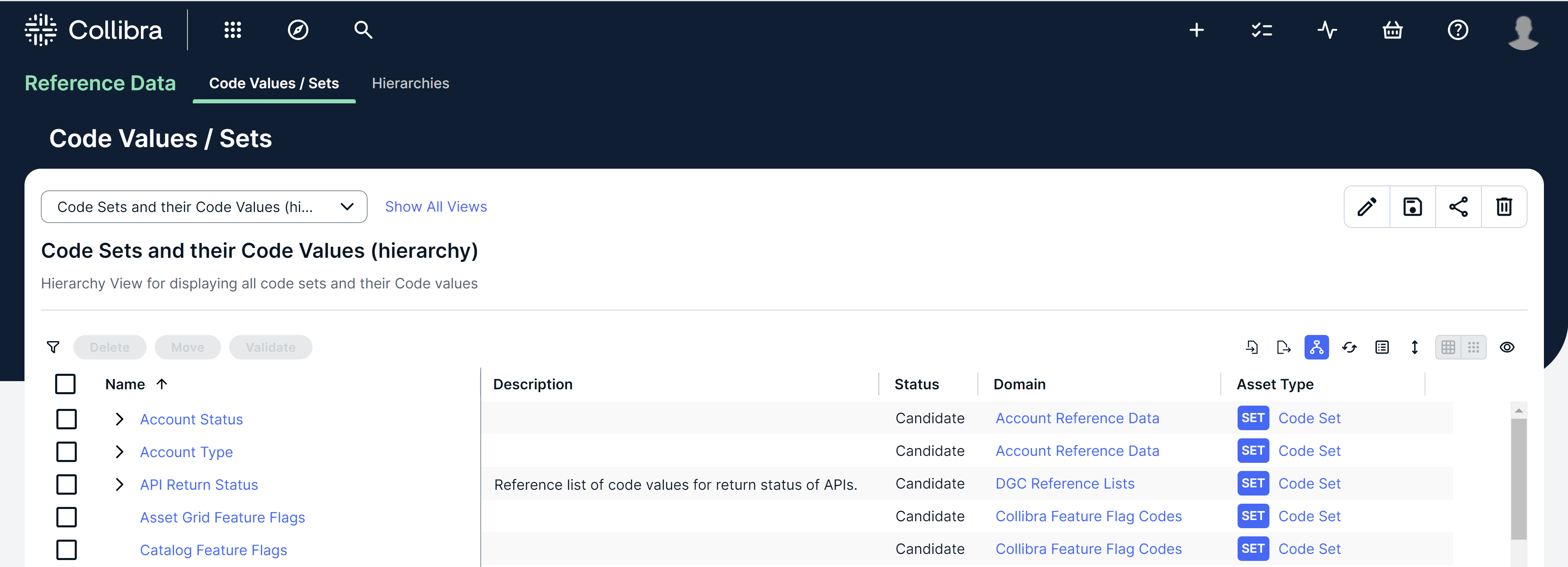 Reference Data page Image of the Reference Data page