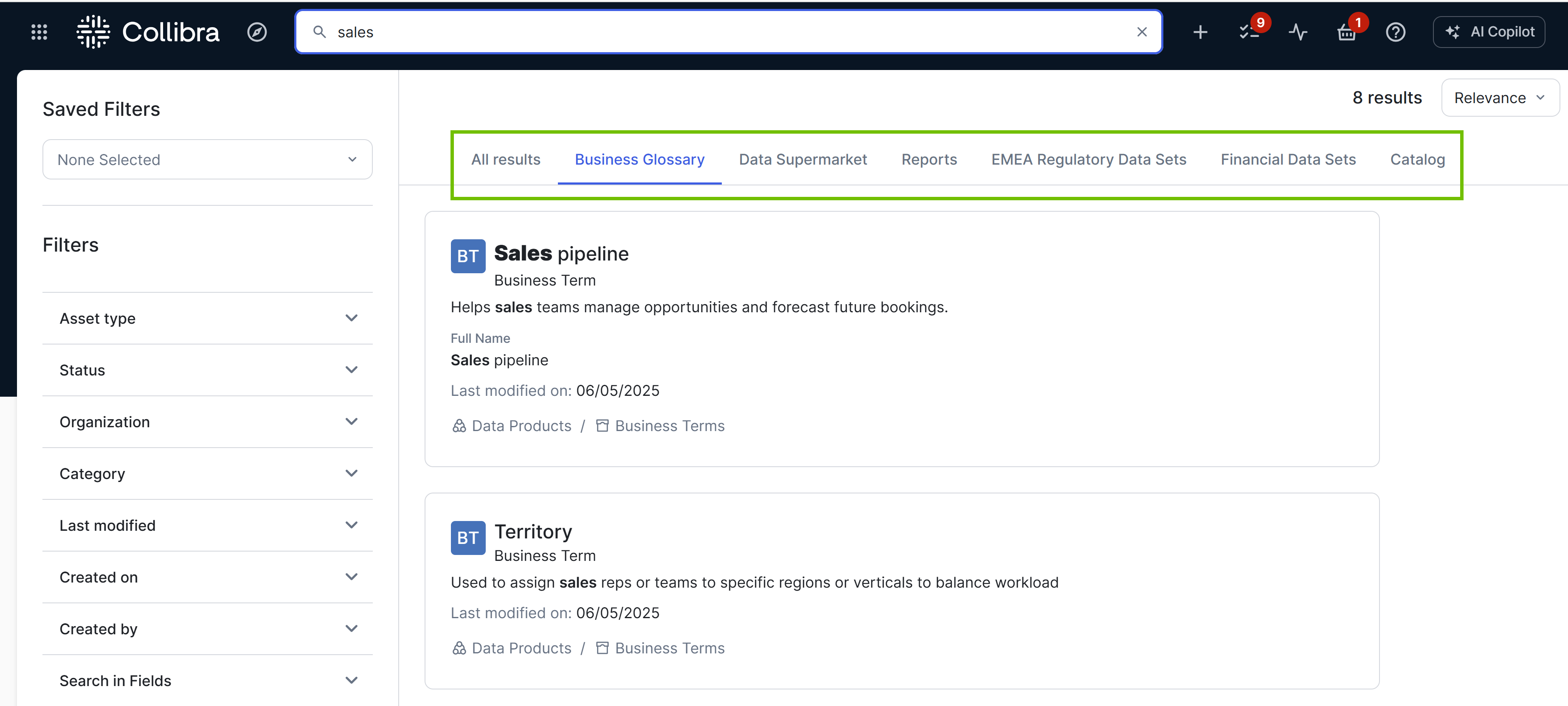 Search page with search tabs Image of search page with search tabs